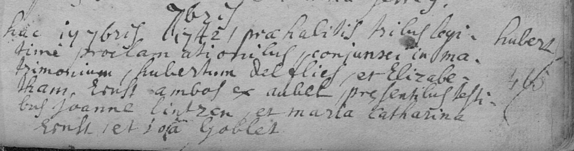 Document numérisé de mariage