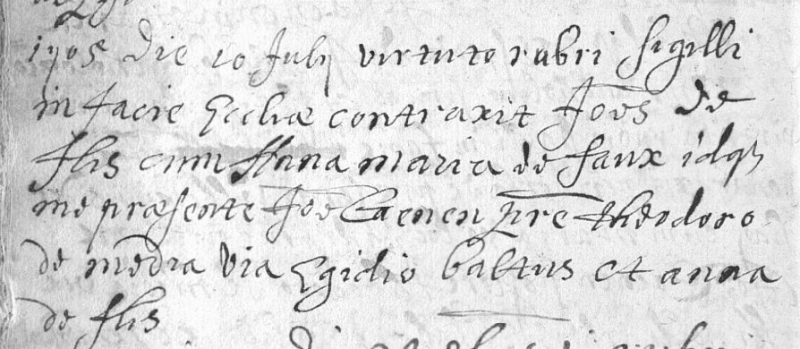 Document numérisé de mariage