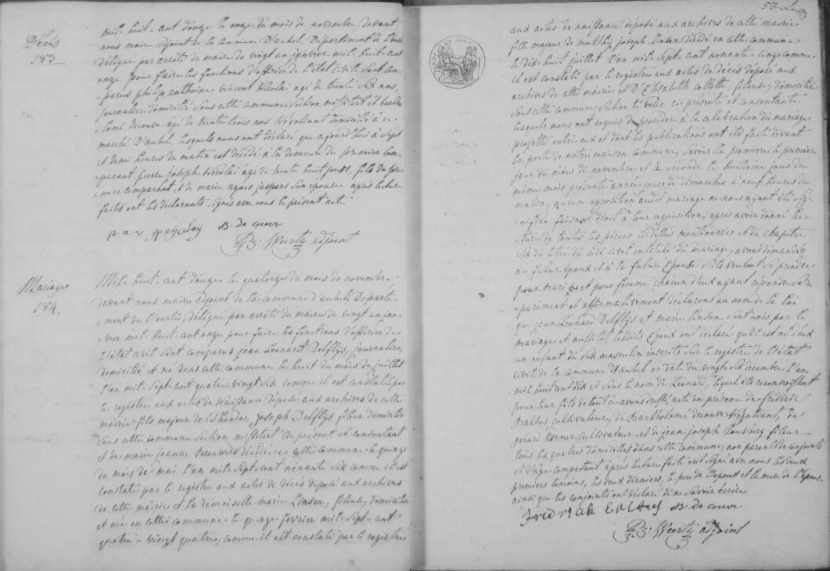 Document numérisé de mariage