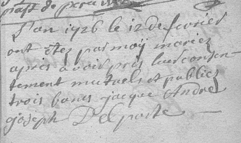 Document numérisé de mariage