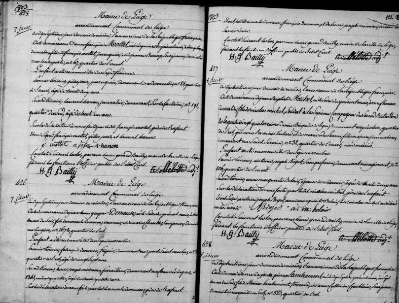 Acte de naissance de Jean Henri Gaspard DEMEUSE