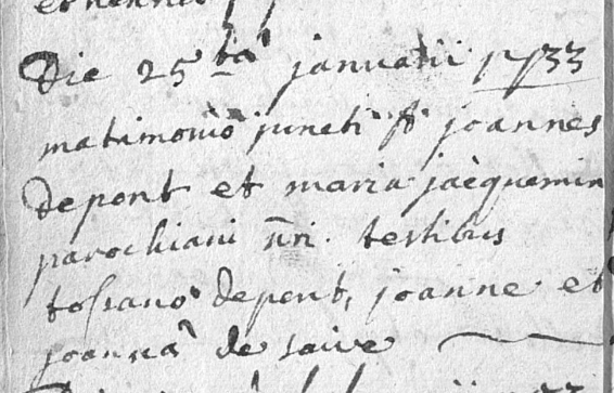 Document numérisé de mariage