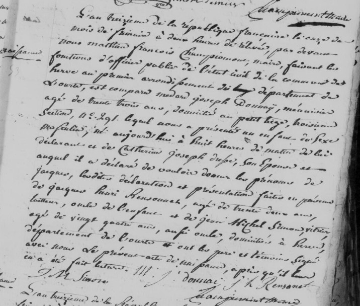 Acte de naissance de Jacques DONNAY