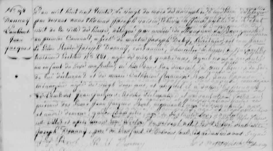 Acte de naissance de Lambert Jean Jacques DONNAY