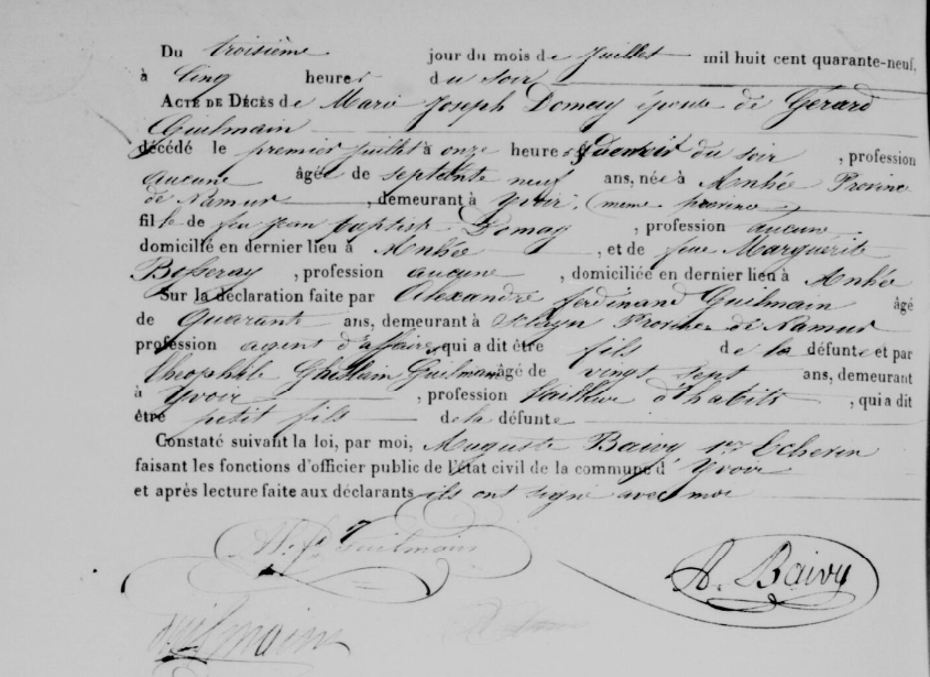 Acte de naissance de Marie Joseph DONNAY