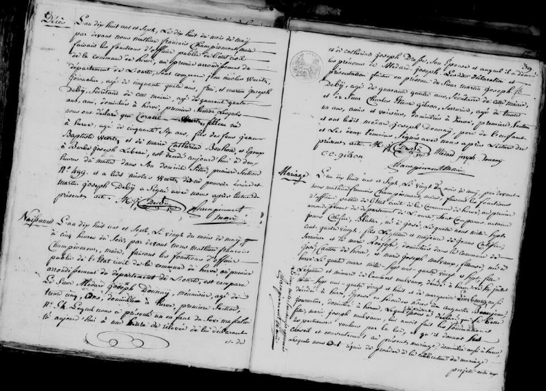 Acte de naissance de Médart Joseph DONNAY