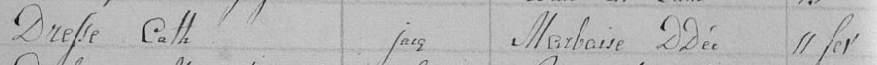 Acte de naissance de Catherine Joseph DRESSE