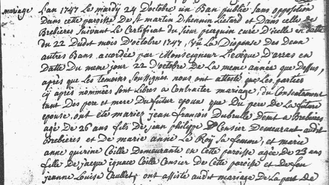 Document numérisé de mariage