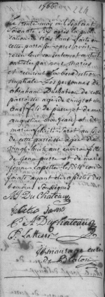 Document numérisé de mariage