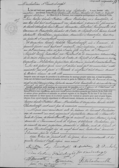 Document numérisé de mariage
