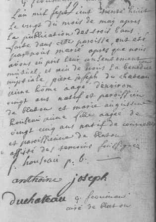 Document numérisé de mariage
