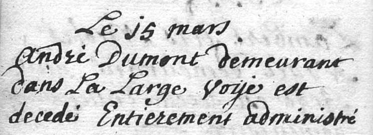 Acte de naissance de André DUMONT