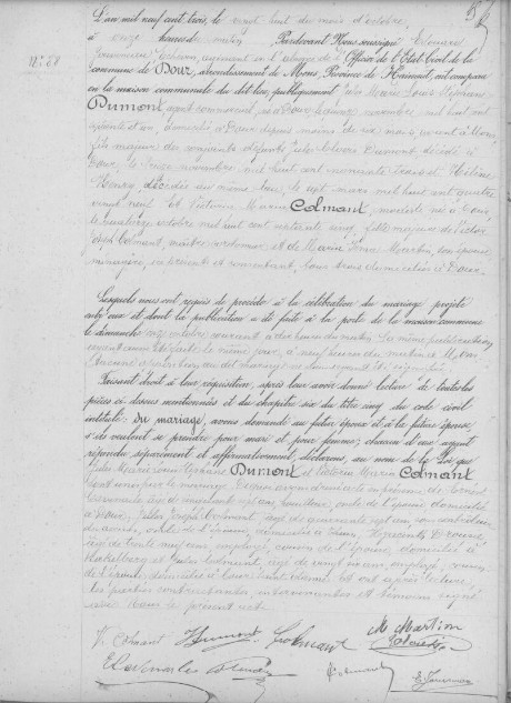 Document numérisé de mariage