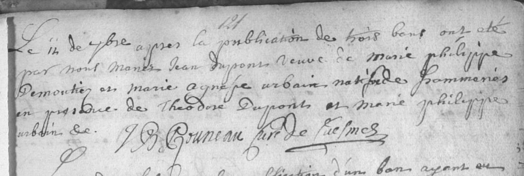 Document numérisé de mariage