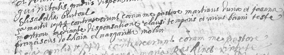 Document numérisé de mariage