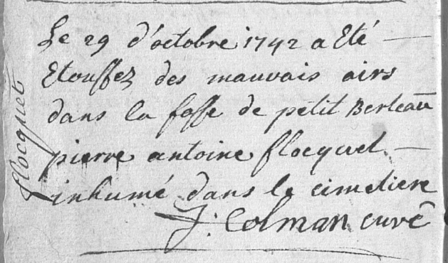 Document de décès de Pierre FLOQUET