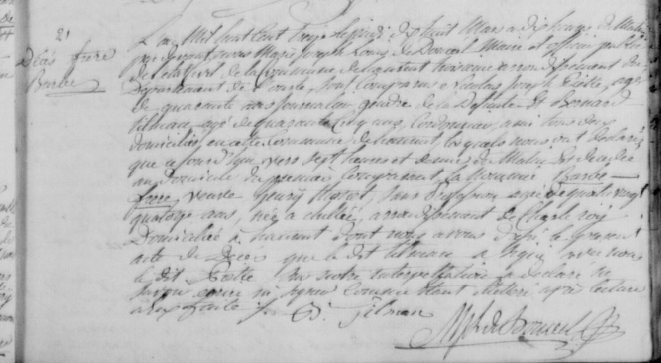 Document de décès de Marie Barbe FRERE