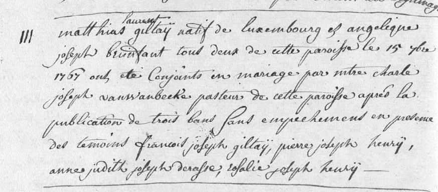 Document numérisé de mariage