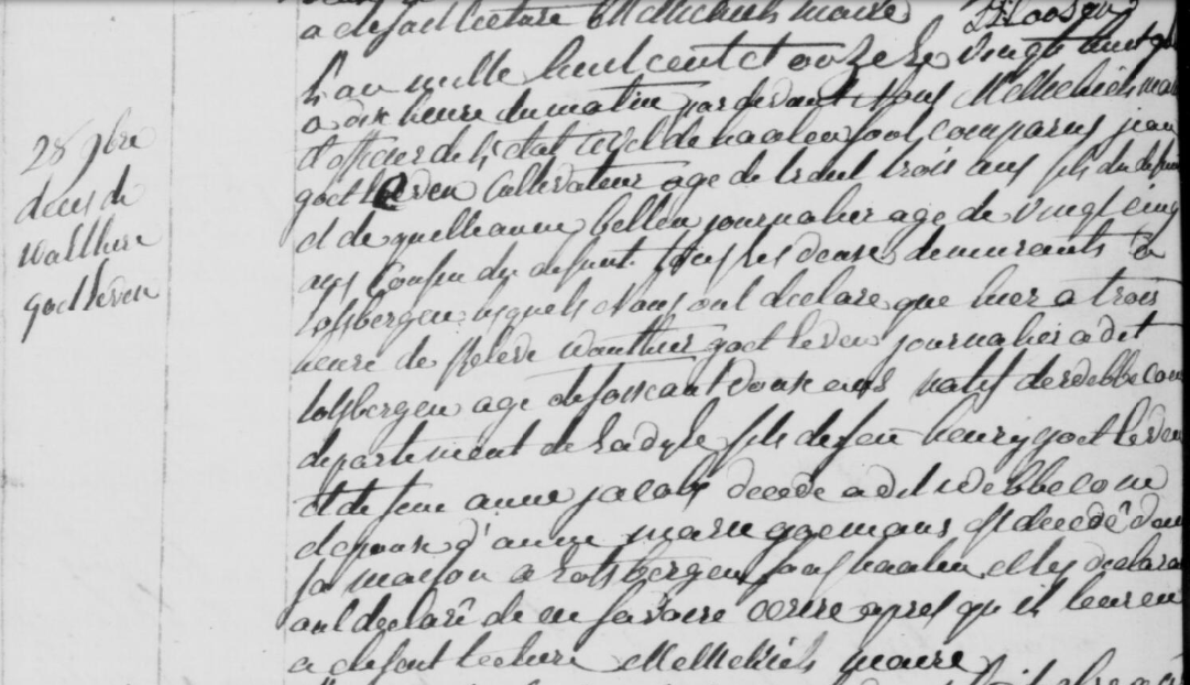 Document de décès de Walteris GOELEVEN