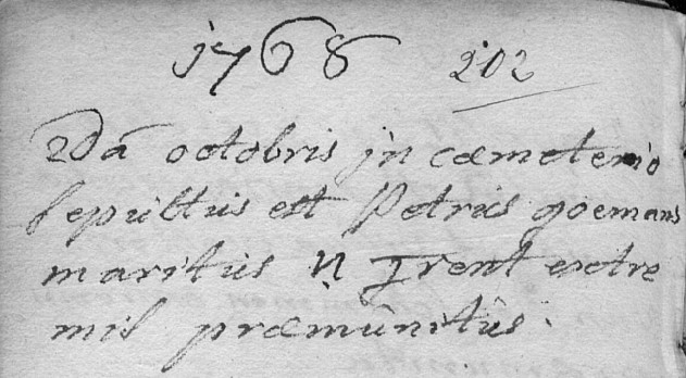 Document de décès de Petrus GOEMANS