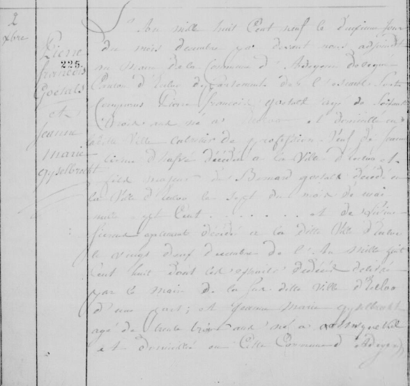 Document numérisé de mariage