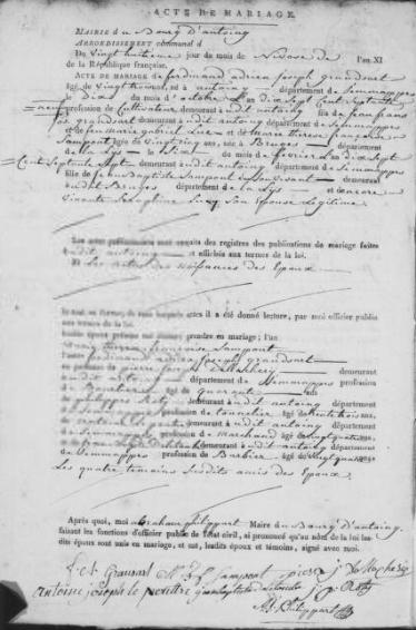 Document numérisé de mariage