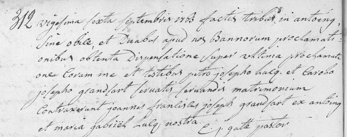 Document numérisé de mariage