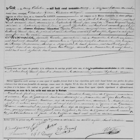 Document numérisé de mariage