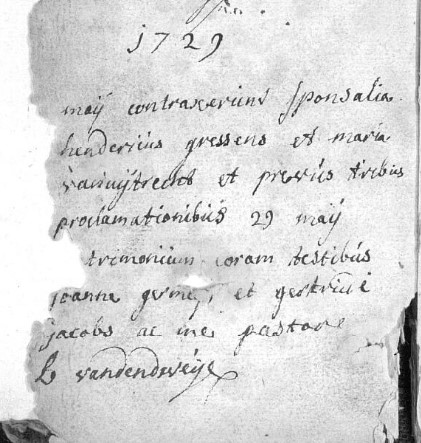 Document numérisé de mariage