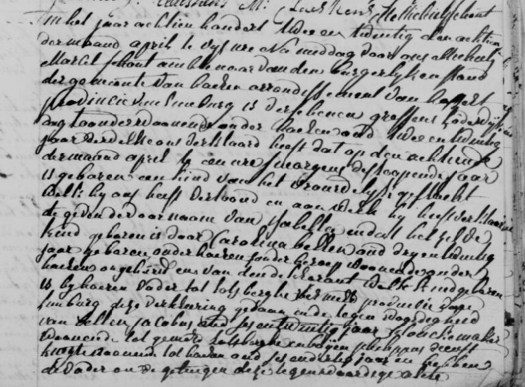 Acte de naissance de Isabella GRESSENS