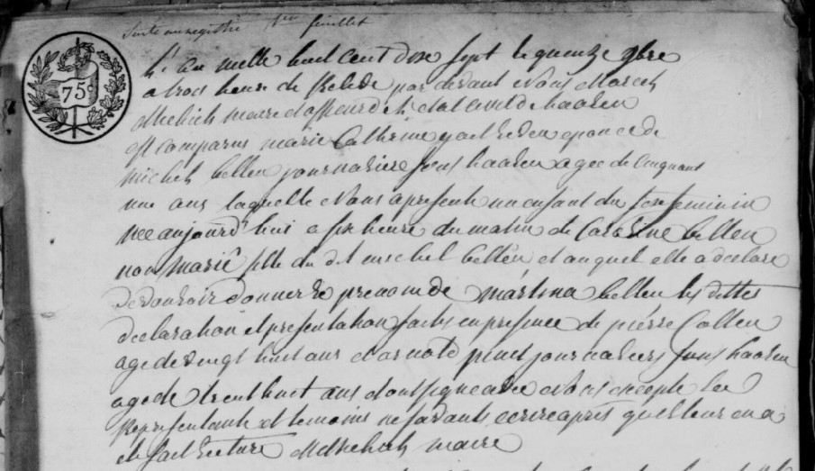 Acte de naissance de Martina GRESSENS