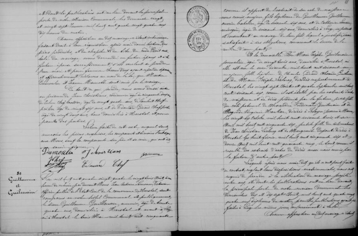 Document numérisé de mariage