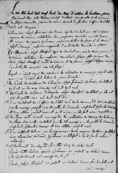 Document numérisé de mariage