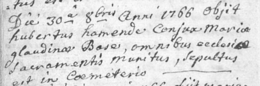 Acte de naissance de Hubert HAMENDE (Hamente)