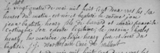 Acte de naissance de Jean Baptiste HENRY