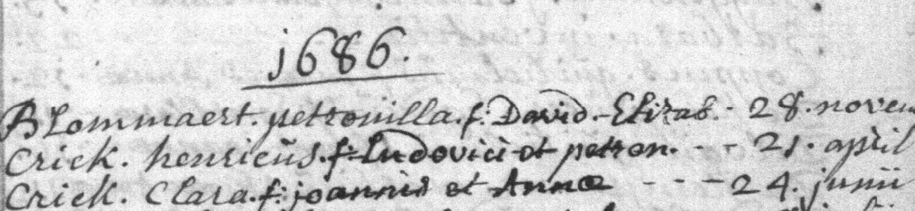 Acte de naissance de Clara CRICK