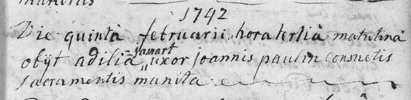 Document de décès de Adèle JAMART