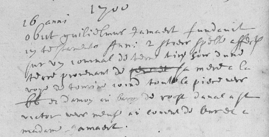 Acte de naissance de Guillaume JAMAR