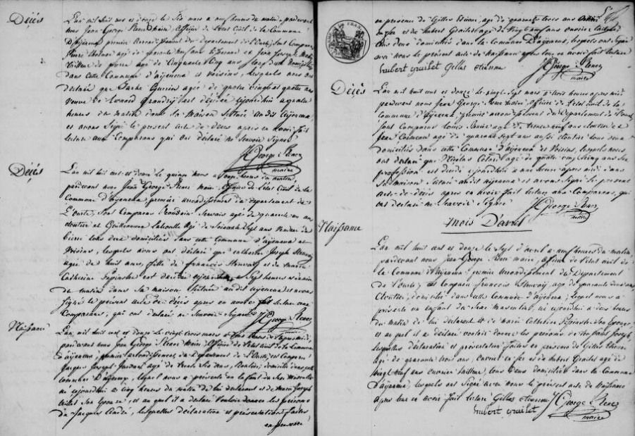 Acte de naissance de Jacques André JURDAN