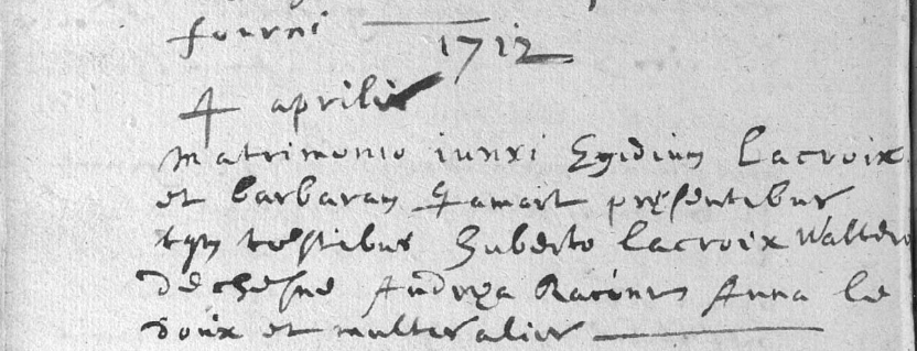 Document numérisé de mariage