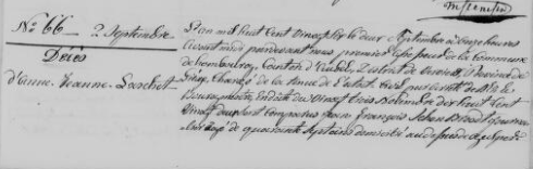 Document de décès de Anne Sophie LASCHET