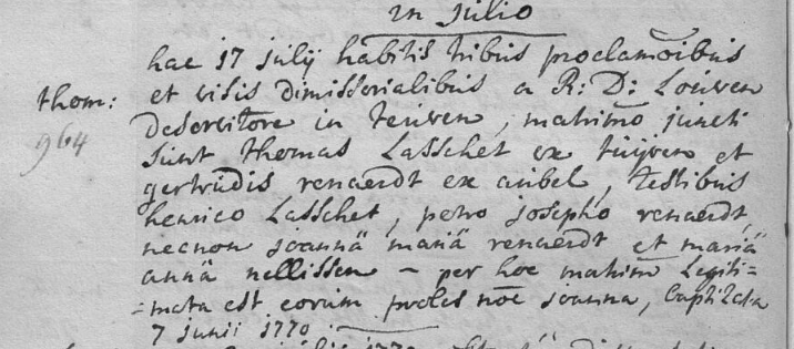 Document numérisé de mariage