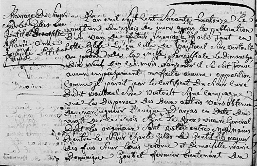 Document numérisé de mariage