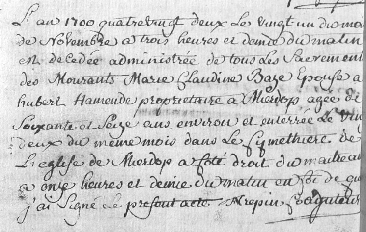 Acte de naissance de Claudine LEBASTE