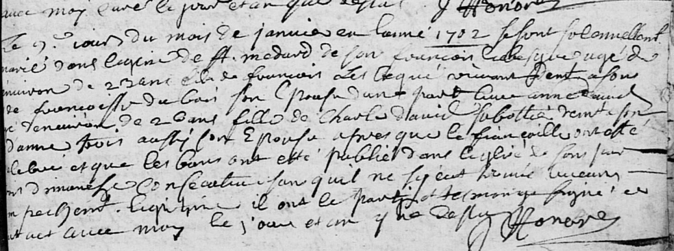 Document numérisé de mariage