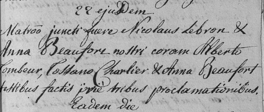 Document numérisé de mariage