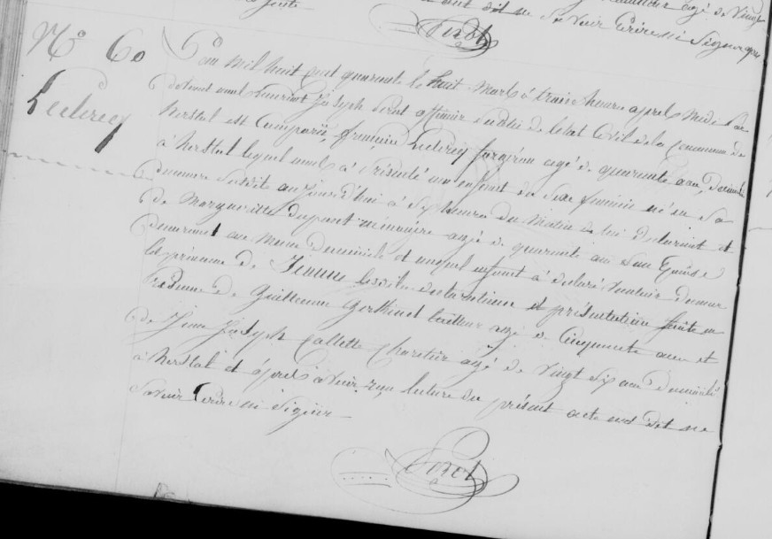 Acte de naissance de Jeanne LECLERCQ