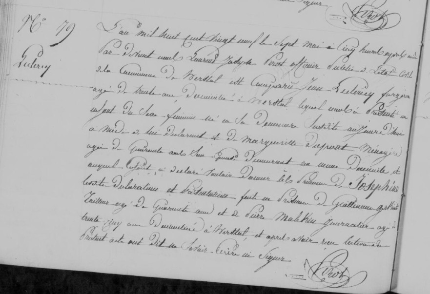 Acte de naissance de Joséphine LECLERCQ