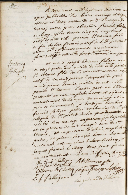 Document numérisé de mariage