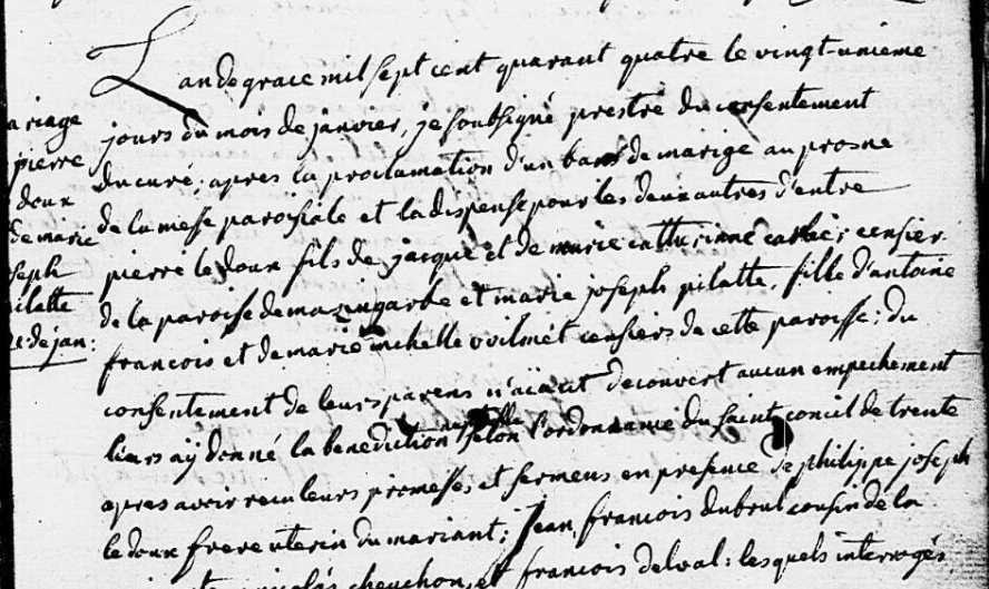 Document numérisé de mariage